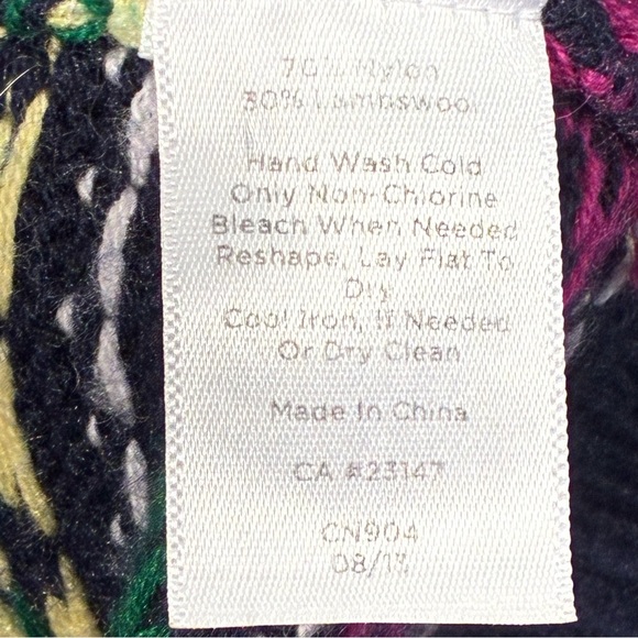 Talbots Vintage Sequin Rainbow Fair Isle Cardigan Sweater Button Up 2x Petite - Picture 6 of 6